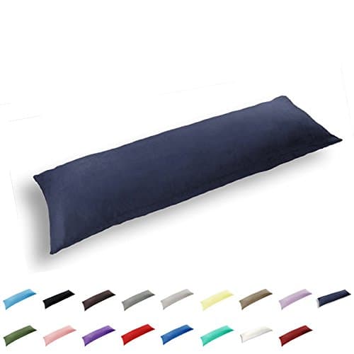 Gyulin 100% Cotton 300 Thread Count Envelope Style 5ft King Bed Size Body Pillow Cover Pillowcase Pillow Protector Cushion Cover Non Zippered Only Cover No Insert 20"x60"/51x150cm Navy Blue
