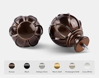 KAMANINA 1 Inch Double Curtain Rods 72 to 144 Inches (6-12 Feet) Telescoping Heavy Duty Drapery Rod for Windows 66 to 120, Netted Texture Finials, Antique Bronze