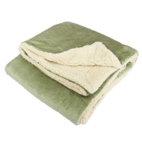 Micro Mink Sherpa Throw Blanket (Sage Green)