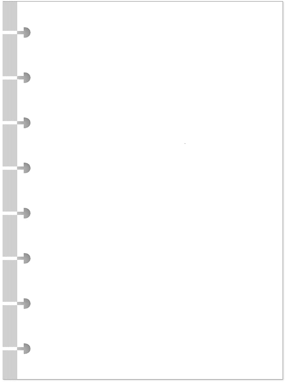 Yaridar Junior Size Blank Refill Paper, A5 8-Disc Discbound Blank Filler Paper, 100Sheets / 200Pages Blank Paper, 100gsm White Paper, 5.8 x 8.3 in