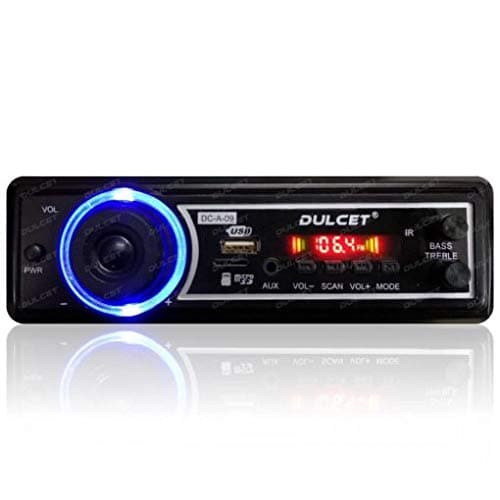 Dulcet DC-A-09 Double IC High Power Universal Fit Mp3 Car Stereo with Bluetooth/USB/FM/AUX/MMC/Remote and Built-in Equalizer with Bass & Treble Control [Also, Includes a Free 3.5mm Aux Cable]