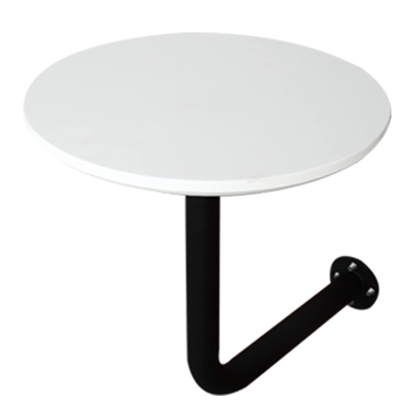 Meiiron Round Bar Table, Modern Style Cocktail Pub Table White Wood Top Black Iron Base Wall Mounted Bistro Pub Table - 19.6x20in