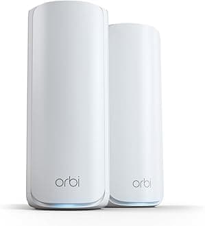 NETGEAR Orbi 770 Series Tri-Band WiFi 7 Mesh Network System (RBE772) - Router + 1 Satellite Extender, Security Features, Up to 11Gbps, Covers up to 5,500 sq.ft., 100 Devices, 2.5 Gig Internet Port