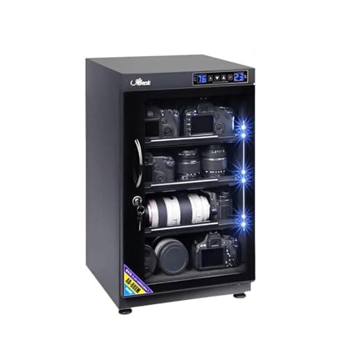 Dry Cabinet Camera Digital Control Dehumidifier, Electronic Dry Box with LED Lights, Energy Saving Noiseless for Camera Lens Equipment Storage Touch Screen (85L)