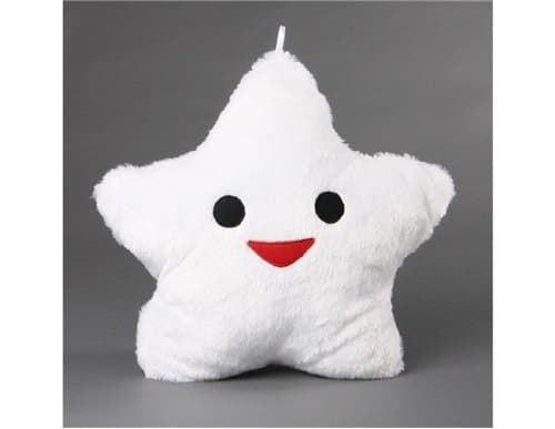Cute Star Shaped Glowing Polypropylene Stuffed Throw Pillow Cushion (White) by Preciastore