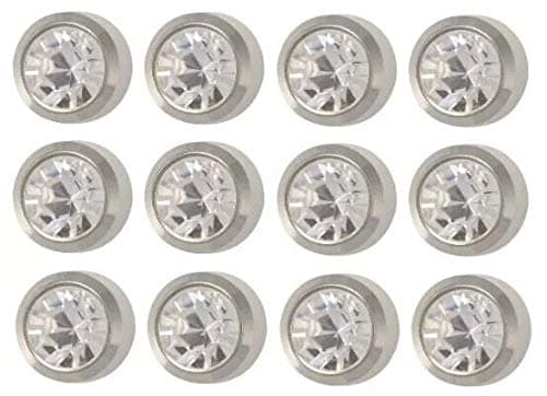 Studex Stainless Steel Bezel Setting with 3MM April Crystal Ear Piercing Stud (Dozen)