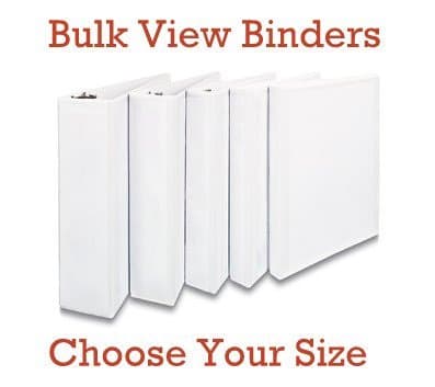 Value Pack of 12 Each White View Binders, Letter Size, 8.5 x 11, Dozen (1")