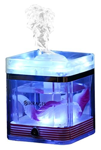 shragis Humidifier and Aroma Diffuser from 220ml Ultrasonic Silent Cool Mist Humidifier for Use with Or Without Scented Oils - Great Office, Home Or Baby Gift- Free Bonus: Extra Filter for Humidifier