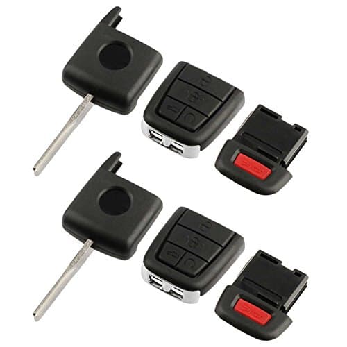 Key Fob Keyless Entry Remote Uncut Shell Case & Pad fits Pontiac 2008-2009 G8, Set of 2