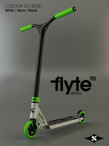 Sacrifice Flyte 115 Integrated Pro Scooter Complete White/Neon Green/Black Brand New