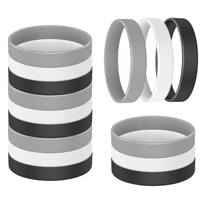 YalsFTY 15 Pieces Silicone Wristbands, Solid Rubber Stretch Color Bracelets for Women Men Teen Gifts