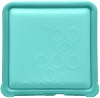 SoftShell I New 2023 I Snap-Close Compact Silicone Food Storage Container I For Sandwiches, Snacks & Leftovers I Microwave, Freezer & Dishwasher Safe I As Seen on Shark Tank I 7”X7” I Aqua