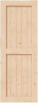 EaseLife 32in x 80in Sliding Barn Wood Door,Interior Doors,DIY Assemblely,Solid Natural Spruce Panelled Slab,Easy Install,Apply to Rooms & Storage Closet,H-Frame