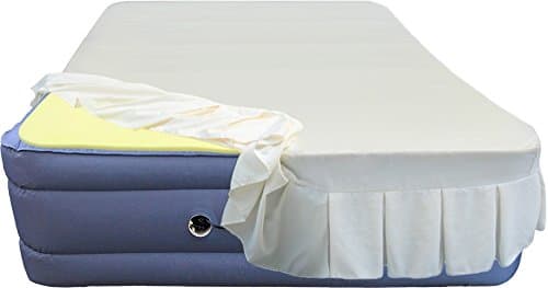 Altimair Queen highest quality poly laminate air mattress PLUS 1" Memory Foam Topper and Perfectly Fitted Skirted Sheet 2ABQPL01-MC