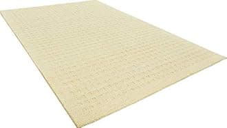 ZARACARPETS Solid Plain Exported Quality Hand Made Carpets and Rug Size 4x4 Round Diameter(4 by 4 Round) Loop Offwhite