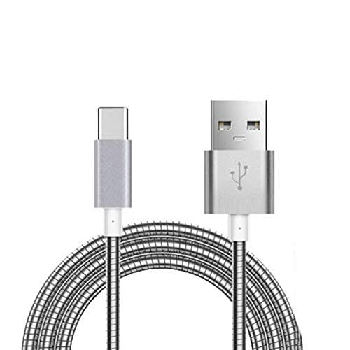 6ft Durable Metal Braided Type-C USB Cable Charger Power Sync Wire Data Cord USB-C [Fast Charge] Compatible with OnePlus 6T - Razer Phone - Razer Phone 2 - RED Hydrogen One - Samsung Galaxy Note8