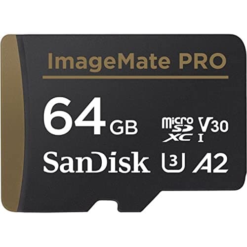 64GB ImageMate PRO microSDXC UHS-1 Memory Card with Adapter - 170MB/s, C10, U3, V30, 4K UHD, A2 Micro SD Card - SDSQXBZ-064G-AWCKA