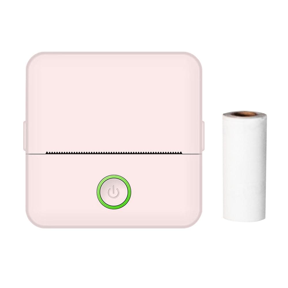 Eacam Pocket Printer Mini Portable Thermal Printer Machine Wireless BT Connection for Picture Label DIY Handcraft List Receipt Paper Instant Sticker Mini Printer with 1 Roll Thermal Paper