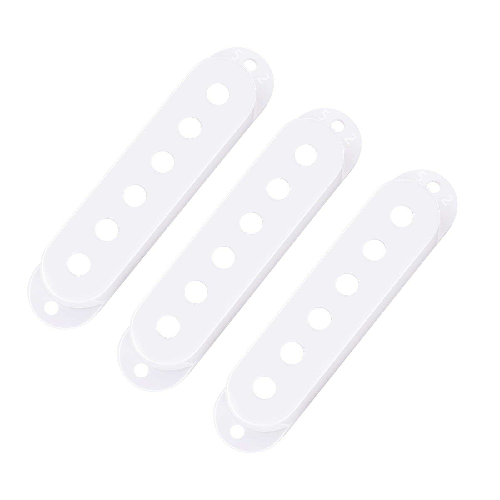 52mm/52mm/52mm SSS Pickup Covers Set Plastic Single Coil Pickup Covers for Vintage Stratocaster Fender Strat ST SQ Style Electric Guitars Pack of 3 JT/SYQG-13 White