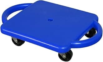 - GISCO Sports Sitting Scooter Board with Handles for Kids & Children - Plastic | Flat Sitting Scooter with Casters for Kids | Gym Activities Equipment Elementary School (Blue)