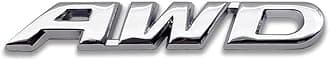 3D Chrome Metal AWD Logo Car Emblem Small All Wheel Drive Badge Off Road Sticker Pickup Truck SUV Decal (Silver)