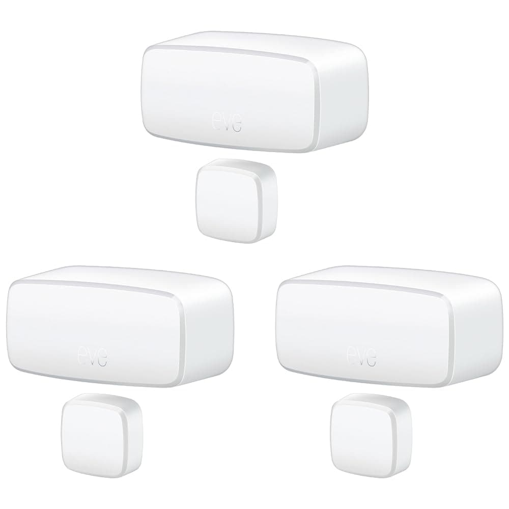 Eve Door & Window (Matter) 3 Pack – Smart Contact Sensor for Doors & Windows, Open/Closed State, Automatic Control of Accessories, Matter Over Thread, Apple Home, Alexa, Google Home, SmartThings