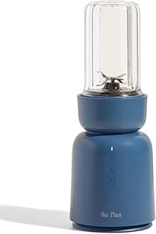 Our Place Splendor Blender - 1000W High Power | Ultra Sharp Blades | 2 Mixing Modes, Includes 25oz Personal Cup and Lid for Drinking, Smoothies, Smoothies & More, Blue Salt