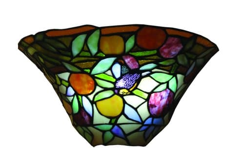 AMB3003 Wireless Wall Tiffany Peach Tree and Bird Sconce