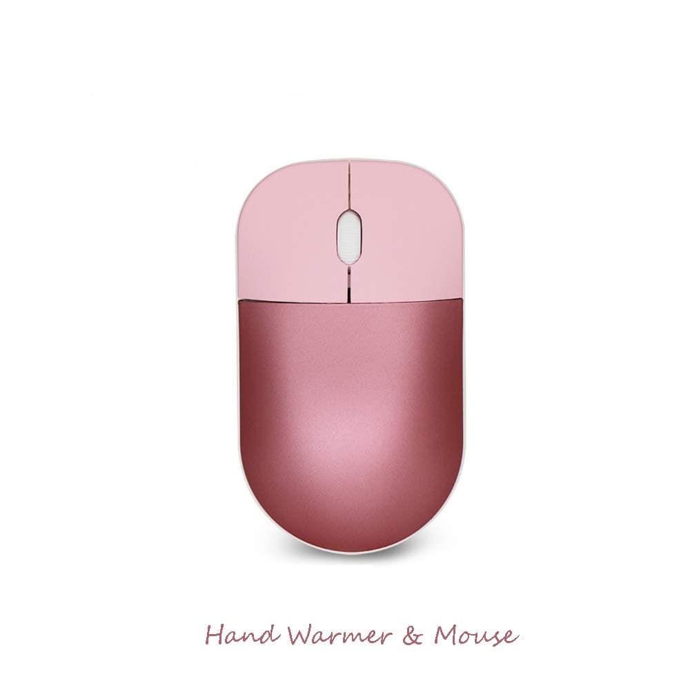 Ergonomic Mouse,Veeki USB Wired Metal Mouse and Hand Warmer with Intelligent Temperature Control,Mini Portable Mouse Perfectly Suited for Desktop PC Laptop Notebook in Winter (Rose Gold)