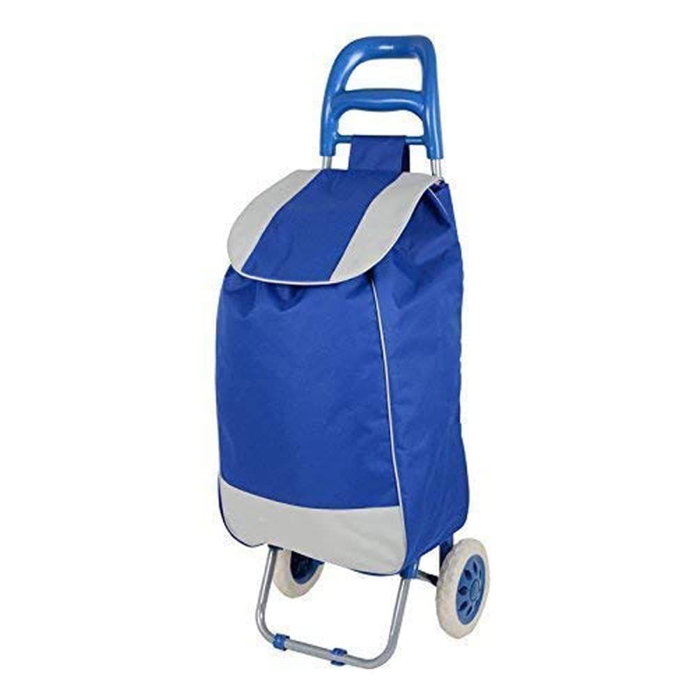 Multipurpose Foldable Shopping Trolly with Removable Bag Shopping Cart for Grocery, Fruit, and Vegetable (Blue)