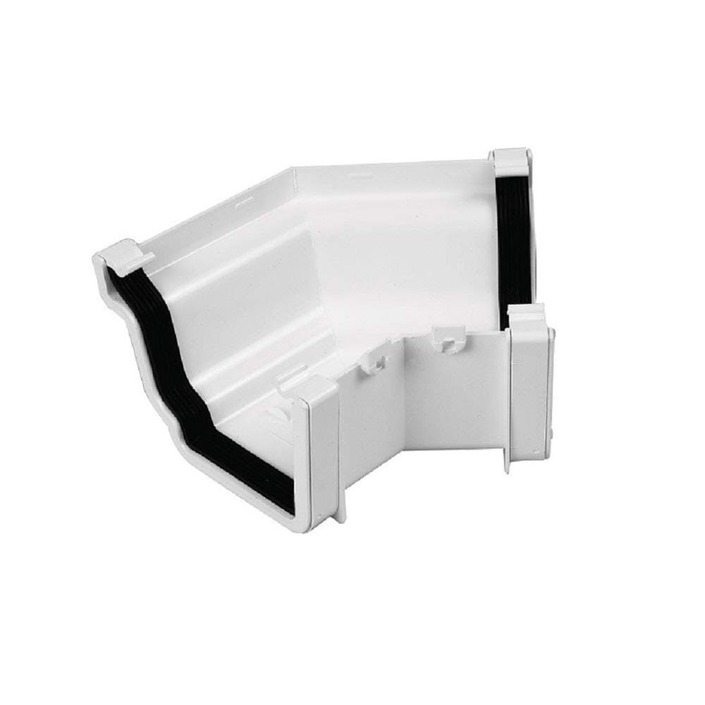 Marshall Tufflex System Plus Ogee Guttering - Conservatory Gutter Parts - White External Gutter Angle 135 Deg - RWKA2WH