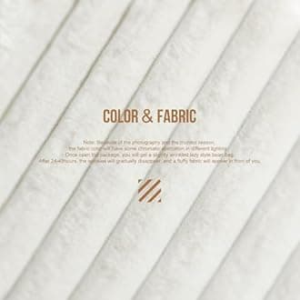 Hobestluk Bean Bag Chairs for Adults Large Beanbag Chair with Dutch Corded Plush Cover Big Bean Bag Chair for Living Room Bedroom Dorm Office - White (50” x 50” x 24”)