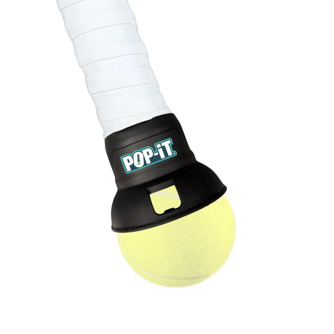 POP-IT Tennis Ball Picker Upper for Racket - No-Bend, Hands-Free Retriever - Fits Most Racquets - Lightweight and Durable Tennis Ball Collector for Players, Seniors and Coaches