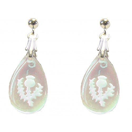Aurora Borealis Thistle Teardrop Crystal earrings