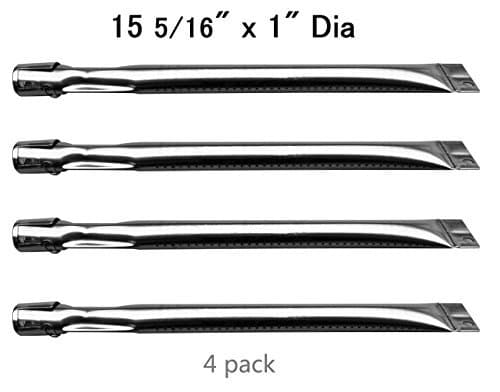 19521(4-pack) Stainless Steel Burner Replacement for Select Brinkmann and Charmglow Gas Grill Models