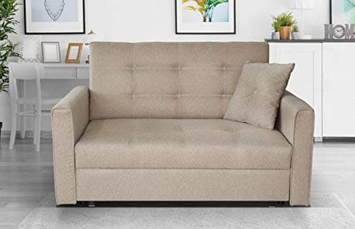 MK Sofa Bed - Sofa Beds 2 Seater Modern & Luxurious Furniture - Sofas Two Seater for Living Room & Drawing Room - Premium Quality Fabric Sofa Bed For Bedroom Office - Available in Beige Color