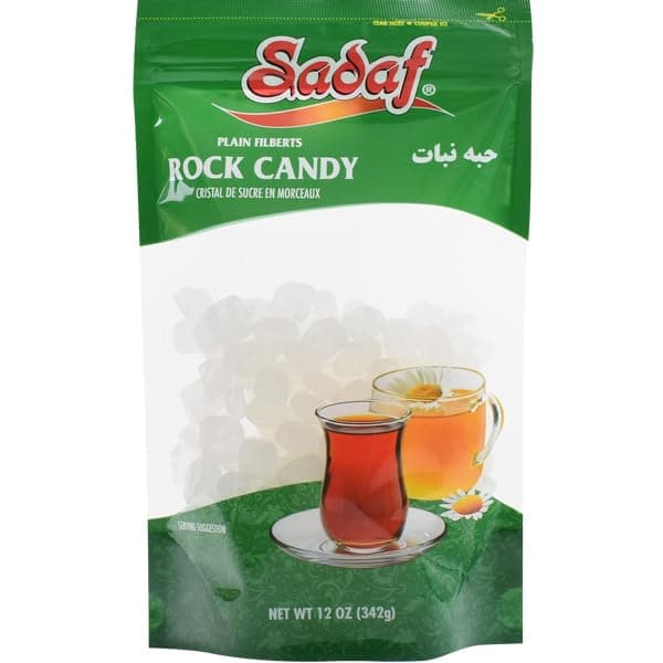 Rock Candy Plain Filberts - Rock Candy for Tea and Beverages - Food Flavoring Rocks - Classic Sweet Delight - 12 oz Resealable Bag