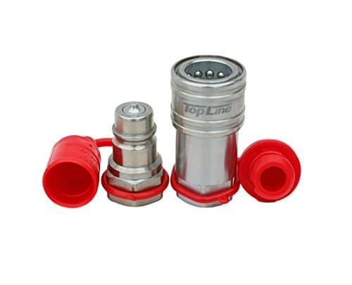 TL32 5/8" SAE Thread Ag Quick Connect Hydraulic Poppet style Coupler 1/2" body size for Tractor Bobcat Skid Steer Loaders w/Dust Caps