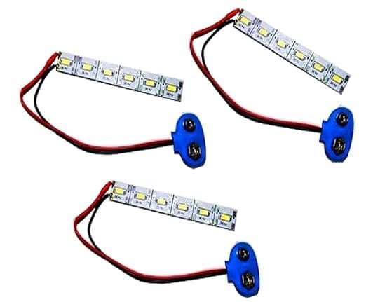 SP Electron Pack of 3 Pcs 9V Battery Snap Cap with 5W White SMD LED Strip Electronic Components for Students Project and Experiments.