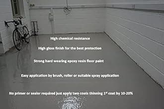 T A Paints Ltd Two Pack Epoxy Resin Garage Floor Paint 3 In 1 Primer Sealer Protect Heavy Duty 2k Industrial Factory Floor Coating for Concrete Stone Brick (Grey BS 00 A 09 2.5L)