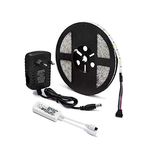 Protium ABS White Smart WiFi Mobile/Voice/Music Control LED Strip Kit IP65 Waterproof -RGB Light Strip (5 m, 150 LED), WiFi Controller, Power Supply (36W) Work with Alexa, Google Assistant PRSS030P20