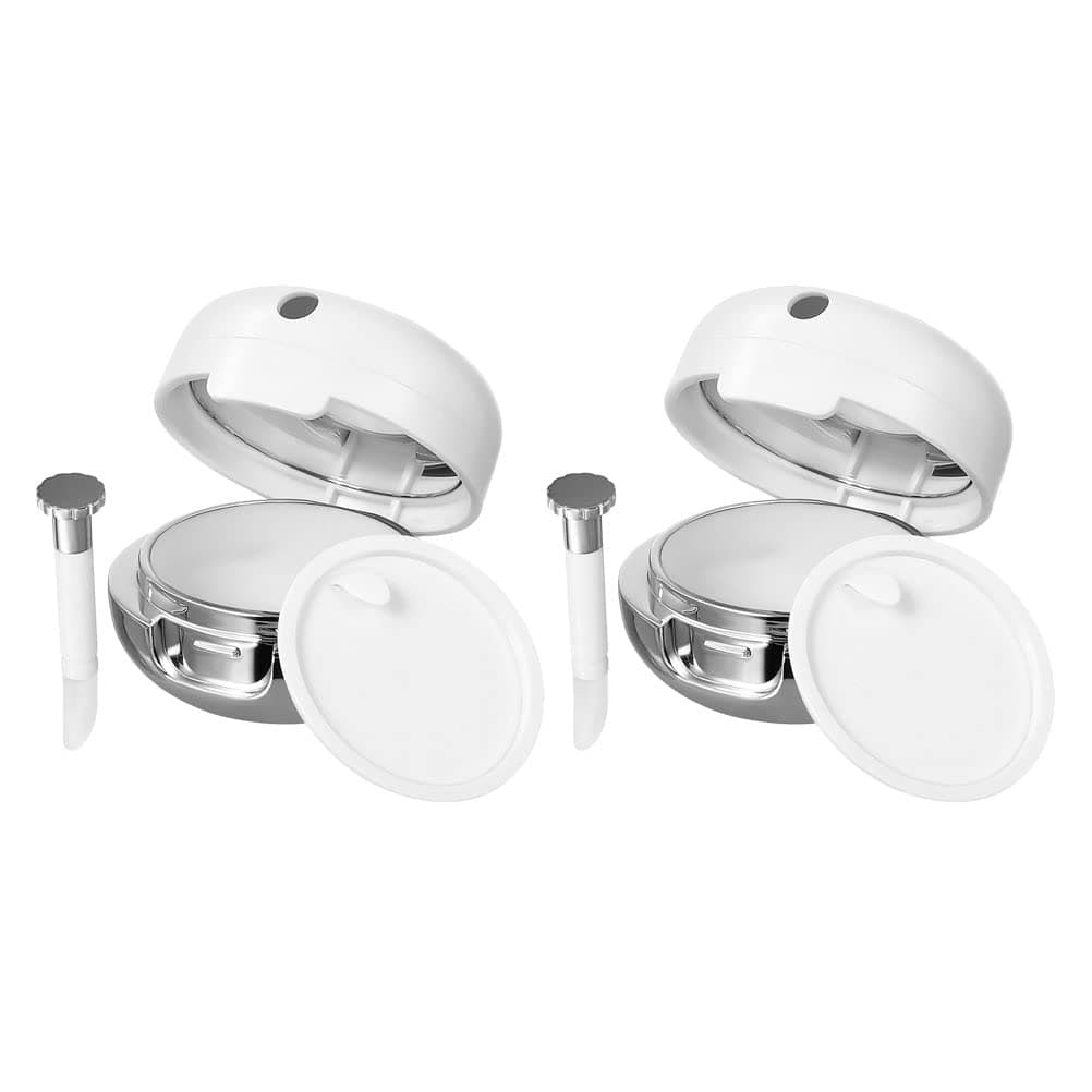 FRCOLOR Empty Cosmetic Sample Box Empty Sample Jars 2Pcs Lip Sleeping Mask Container Exfoliator Lips Balm Box Lip Gloss Case with Silicone Lip Brush Makeup Cream Container