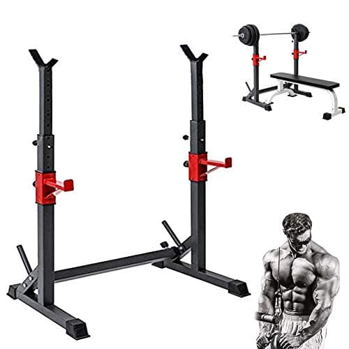 Adjustable Squat Rack Stand, Multifunction Power Weight Bench, Household Weightlifting Barbell Stand, Maximum Load 250 kg, for Home Gym Squat Strength Training,B Style