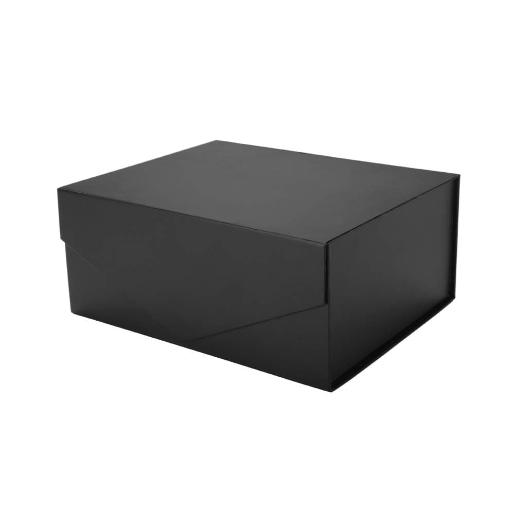 PACKHOME Gift Box 9x6.5x3.8 Inches, Rectangle Collapsible Box with Magnetic Lid for Gift Packaging (Matte Black, Grain Texture)