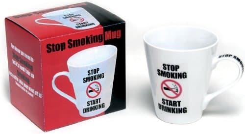 STOP SMOKING START DRINKING MUG - Smokers Birthday Gift