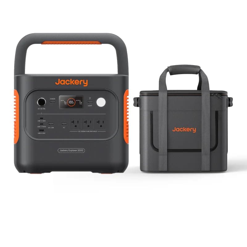 Jackery Explorer 2000 v2 Portable Power Station with Low Temperature Resistant Bag, 2042Wh/2200W LiFePo4 Battery, USB-C 100W Fast Charging for Extreme Cold Condition(-40°F), Power Outages, Emergencies