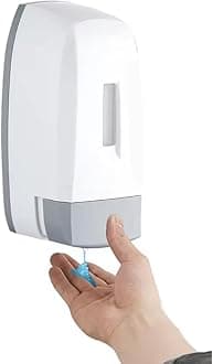 BATH GURU ABS Plastic Wall Mounted Heavy Duty Commercial Manual Liquid Soap Dispenser for Bathroom Kitchen, 500 ml, White