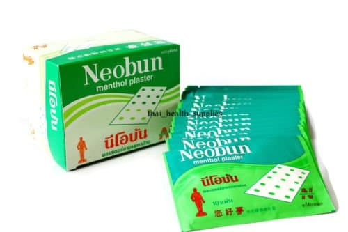 20 Pack ( 200 Sheets ) 1 Boxes Neobun Menthol Plaster Pain Muscle Ache
