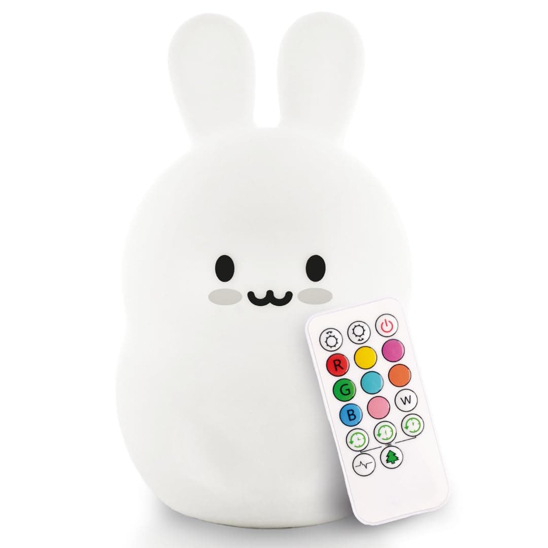 lumipets silicone baby night light - bunny