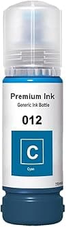 CANOFF 012 Cyan Ink Compatible Refill Ink for Epson L8180 / L8160 Printer – Compatible Ink Bottle for Epson 011/012 Ink (Cyan)